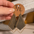Kite shaped Earrings with Gold accent