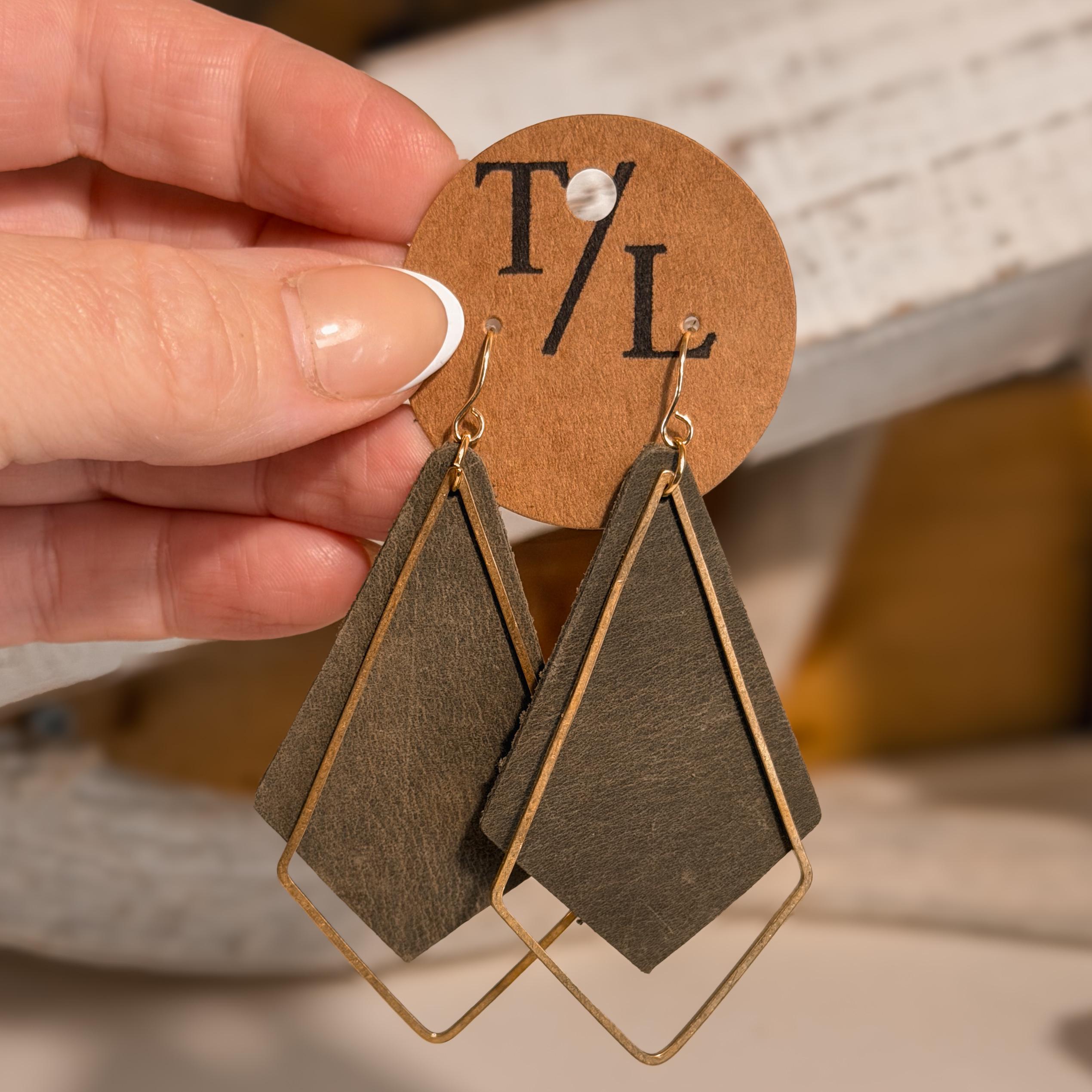 Kite shaped Earrings with Gold accent