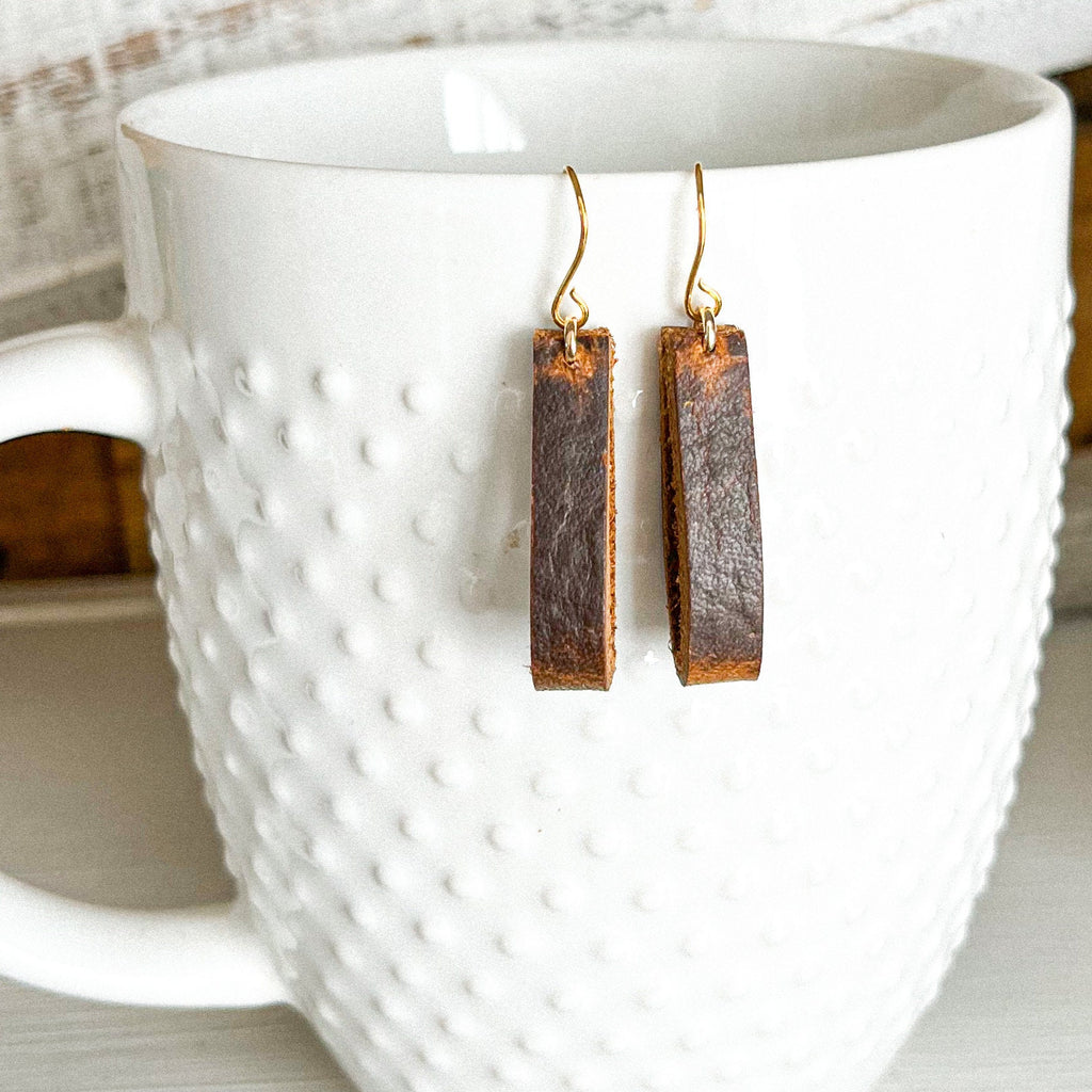 Simple Leather Loop Earrings