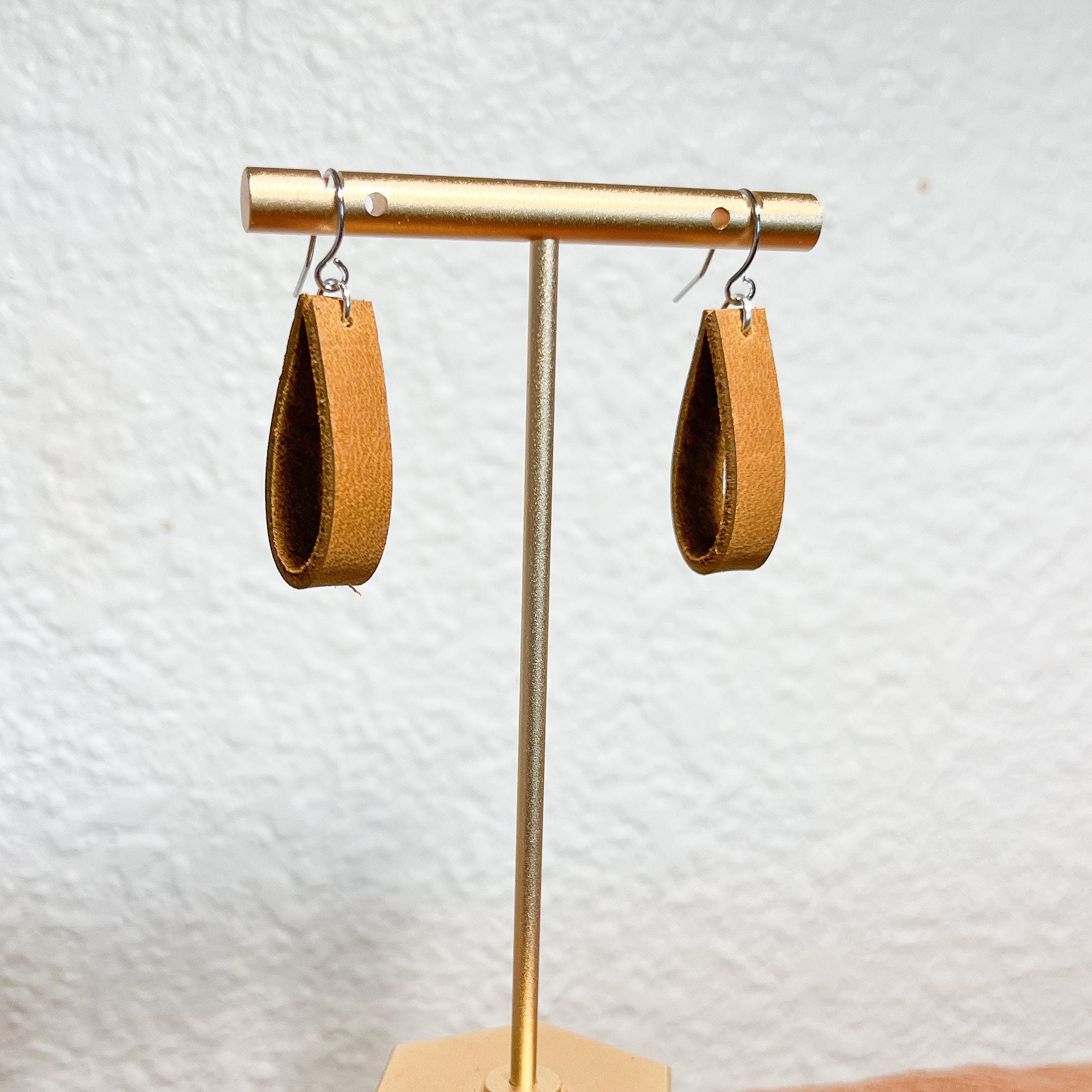 Simple Leather Loop Earrings
