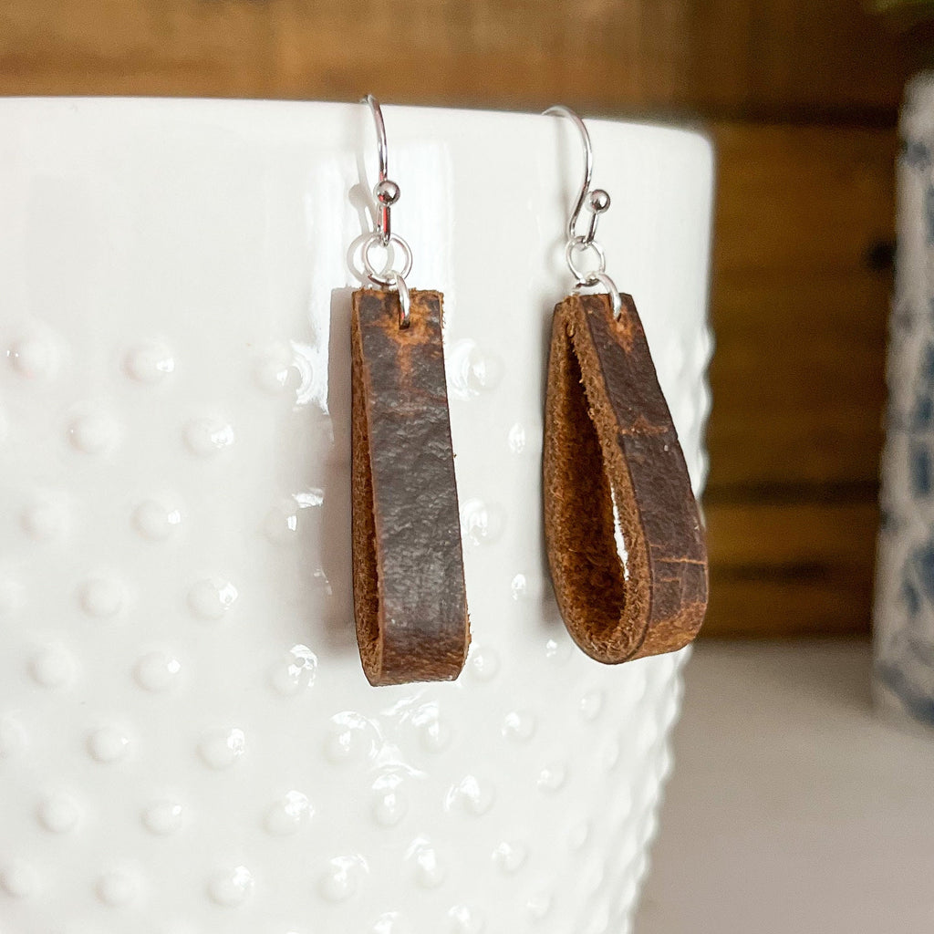 Simple Leather Loop Earrings
