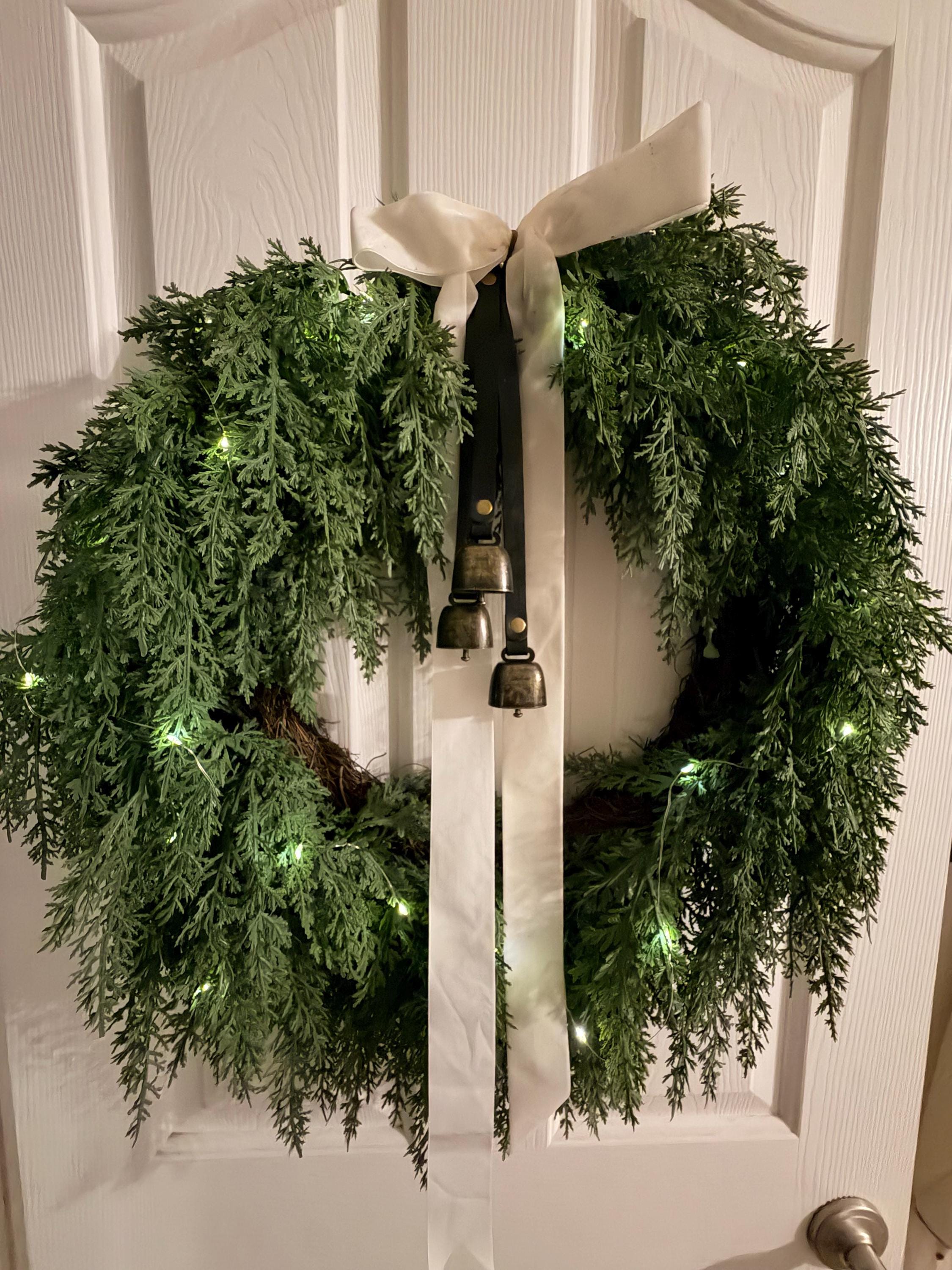 Leather Christmas Bell Wreath Hangers