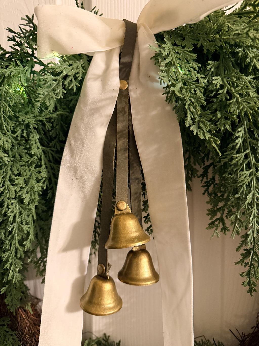 Leather Christmas Bell Wreath Hangers