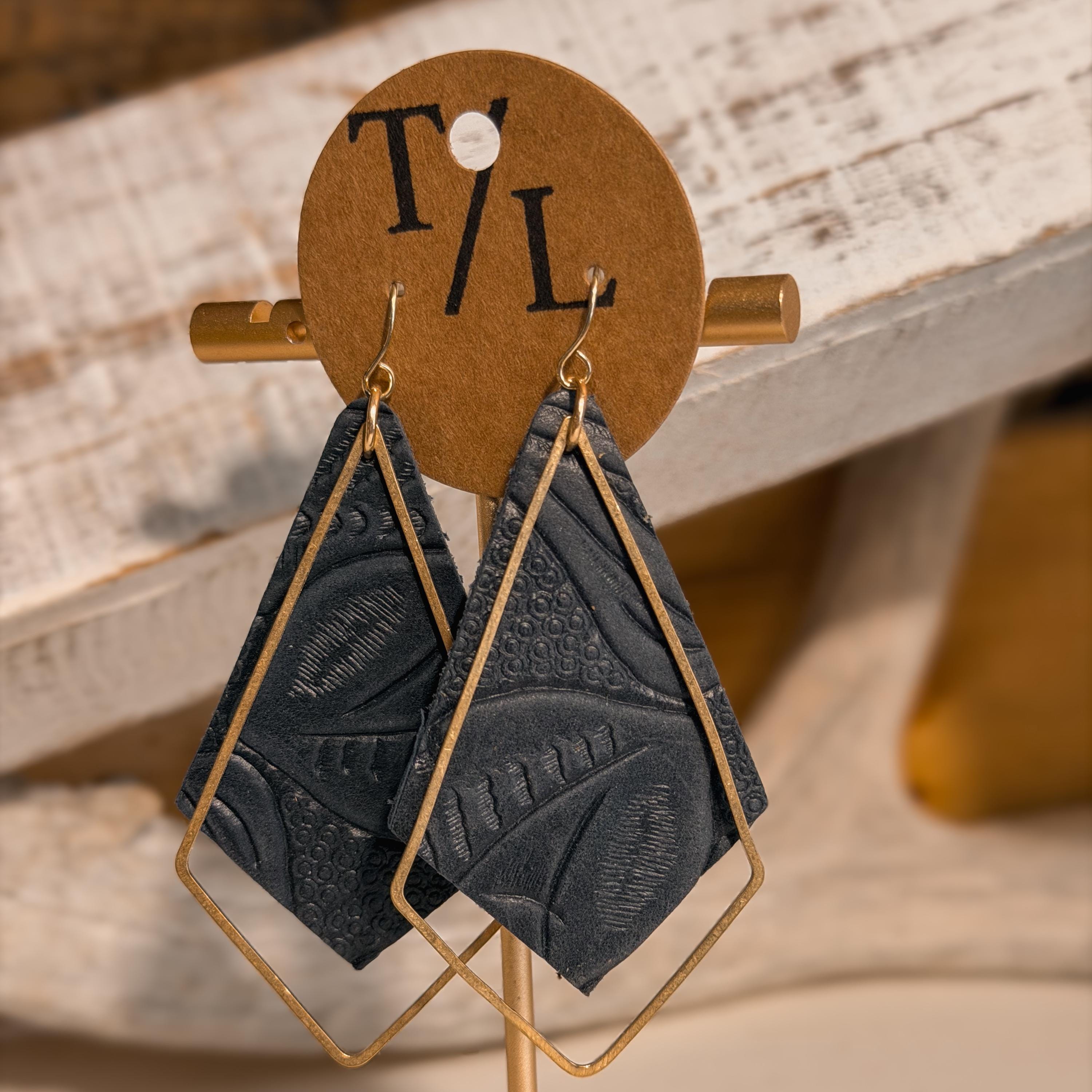 Kite shaped Earrings with Gold accent