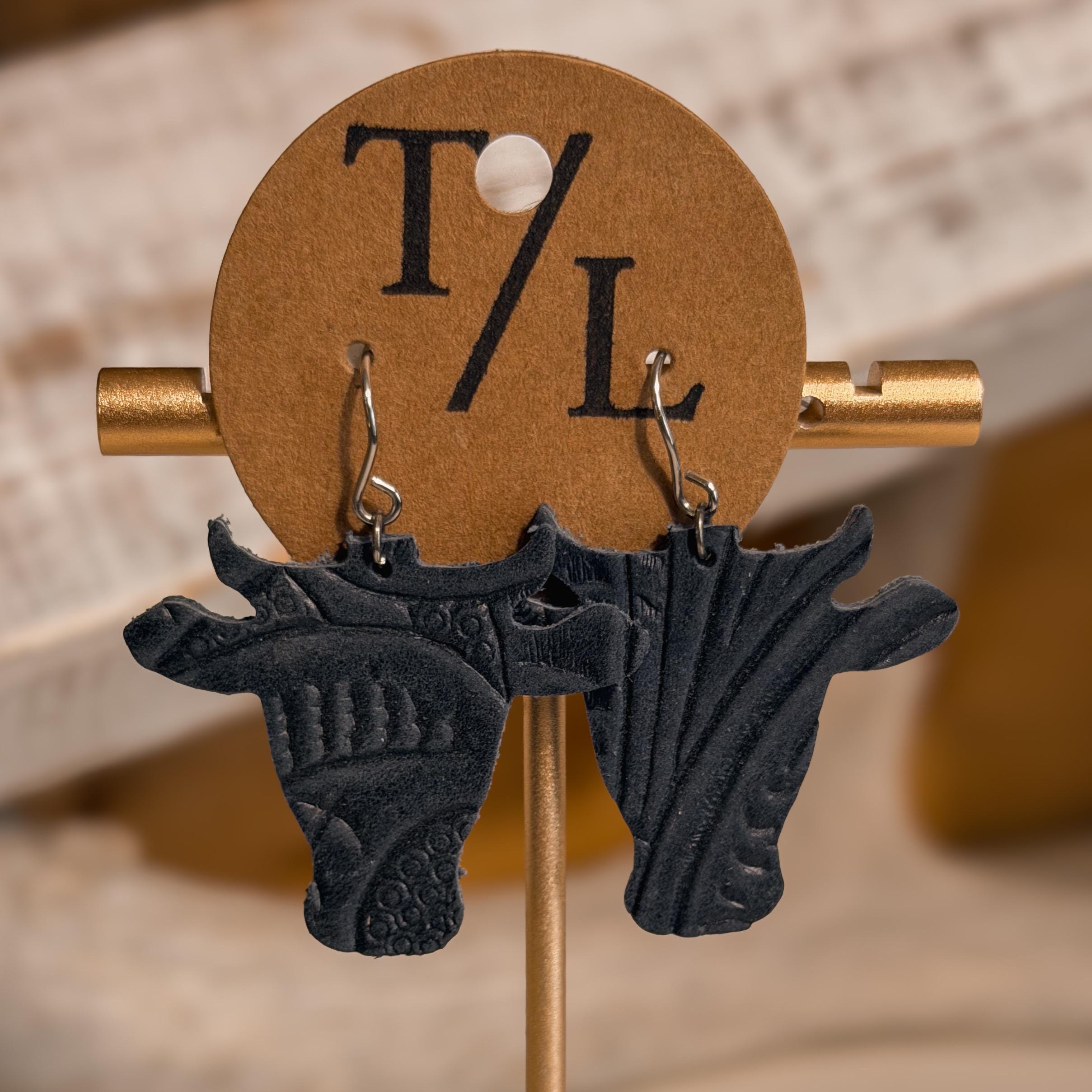 Leather Cow Earrings: Cowgirl Style