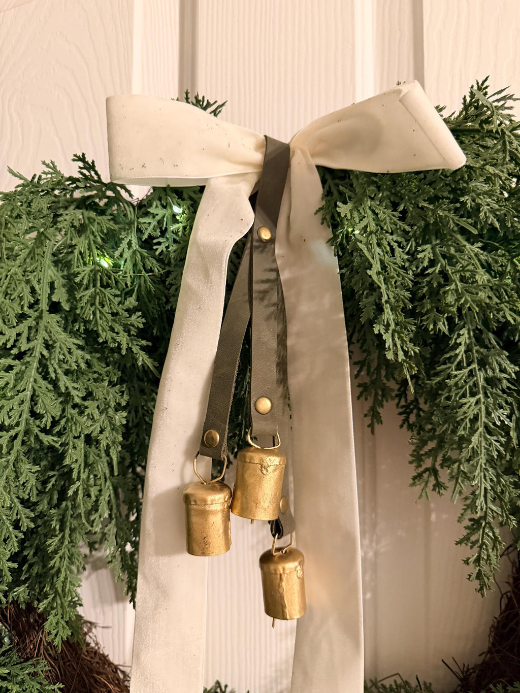 Leather Christmas Bell Wreath Hangers
