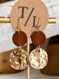 Leather Earring with Gold Accent
