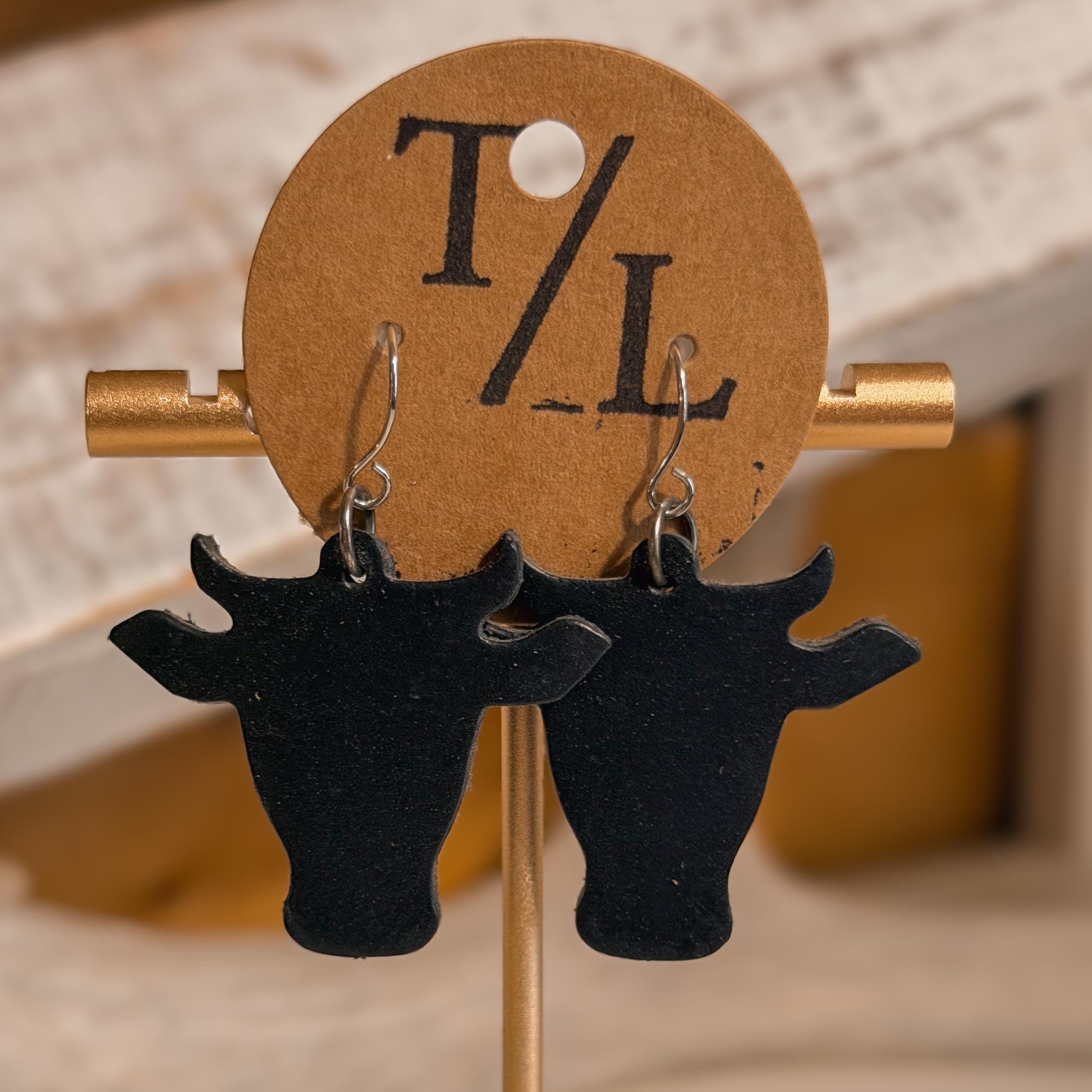 Leather Cow Earrings: Cowgirl Style