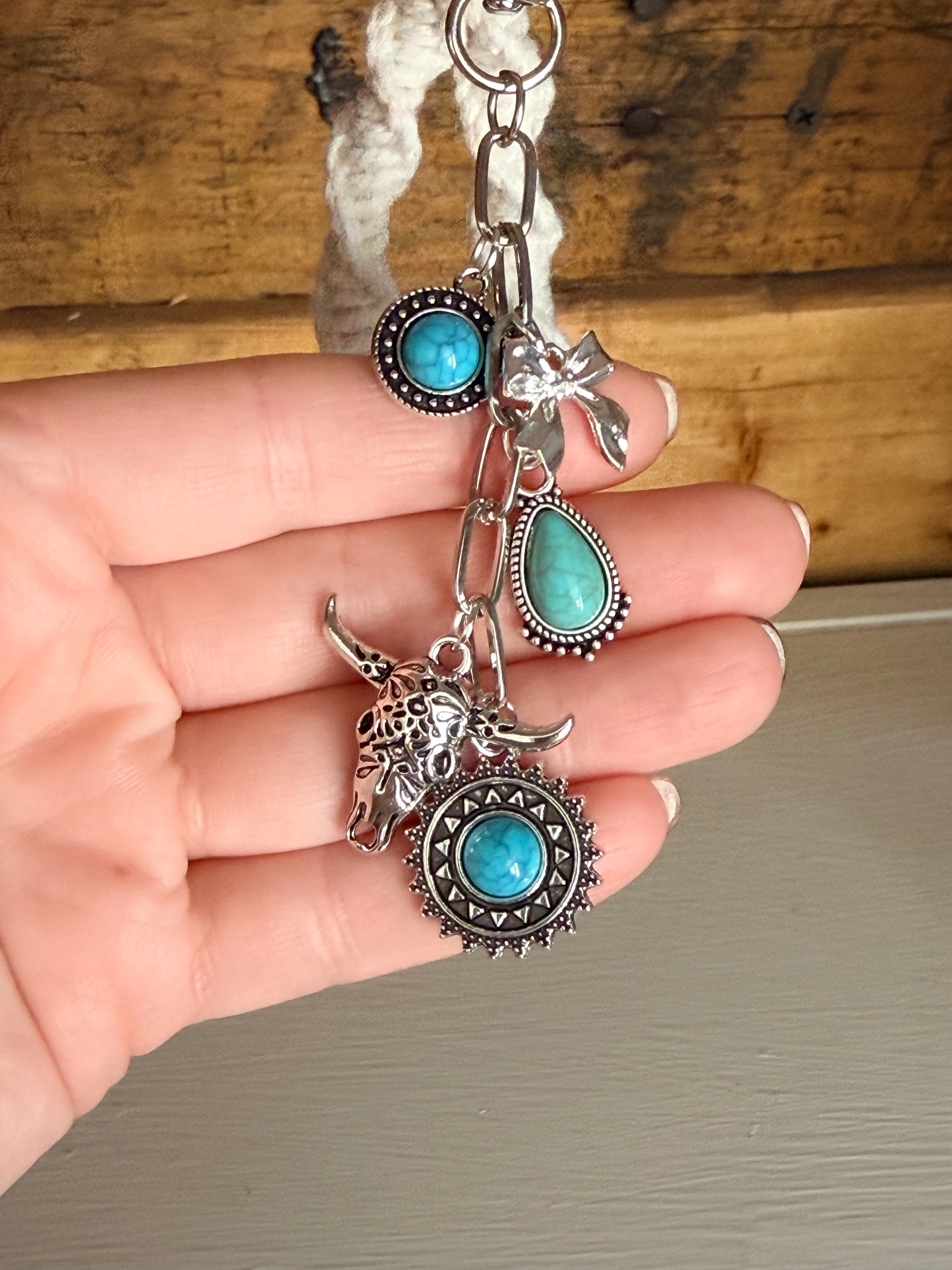 Cowgirl Bag Charm - Turquoise
