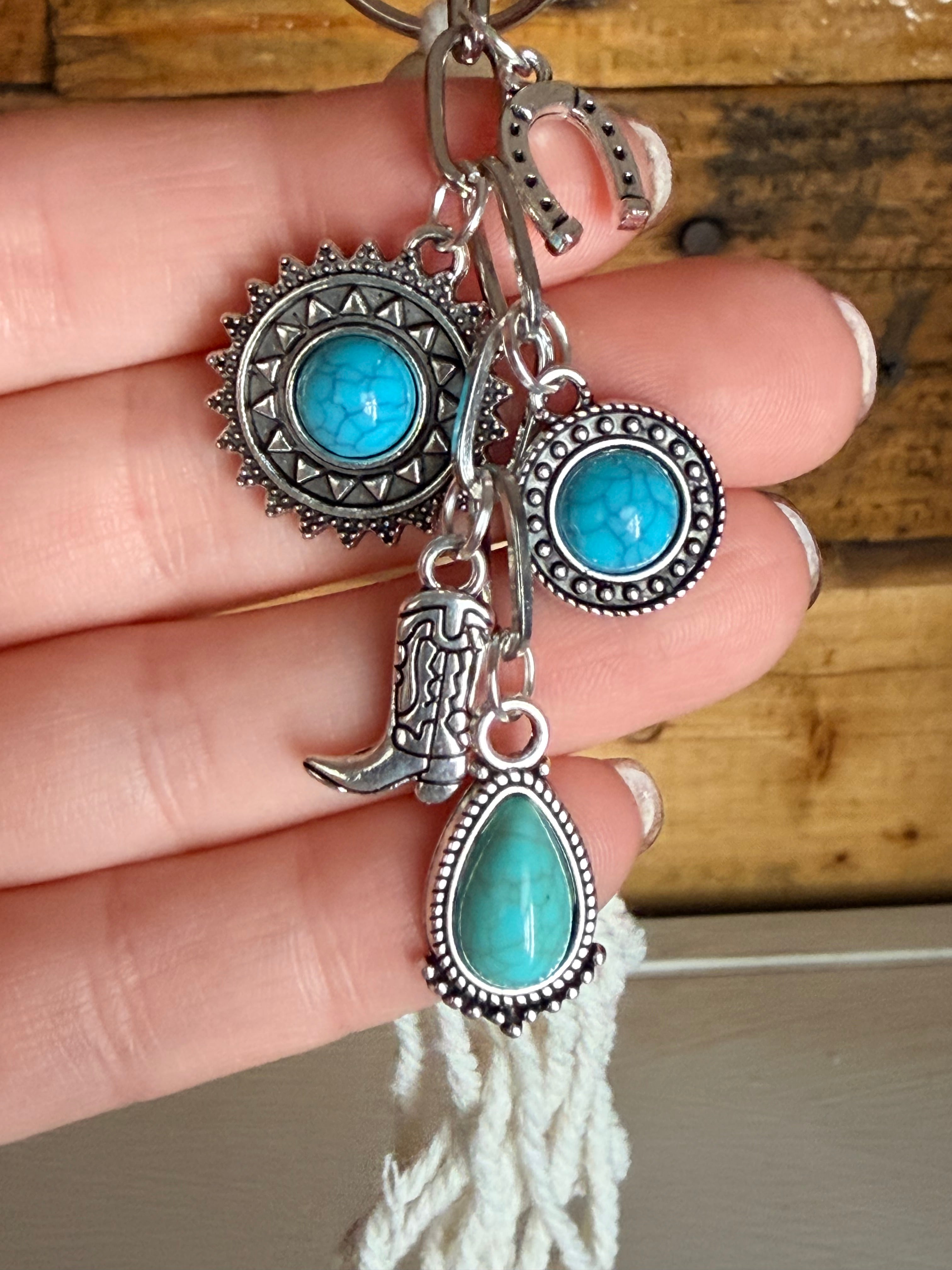 Cowgirl Bag Charm - Turquoise