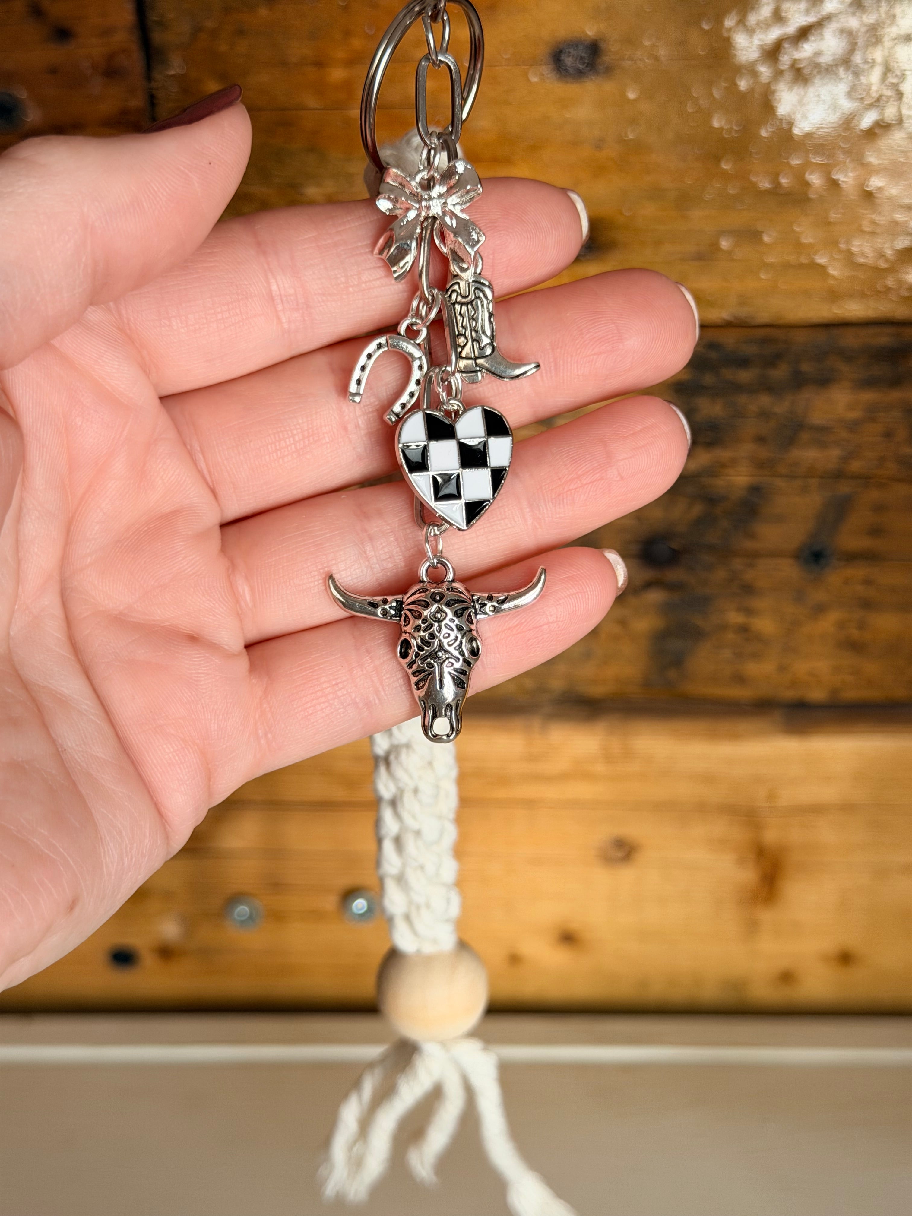 Cowgirl Bag Charm - Silver