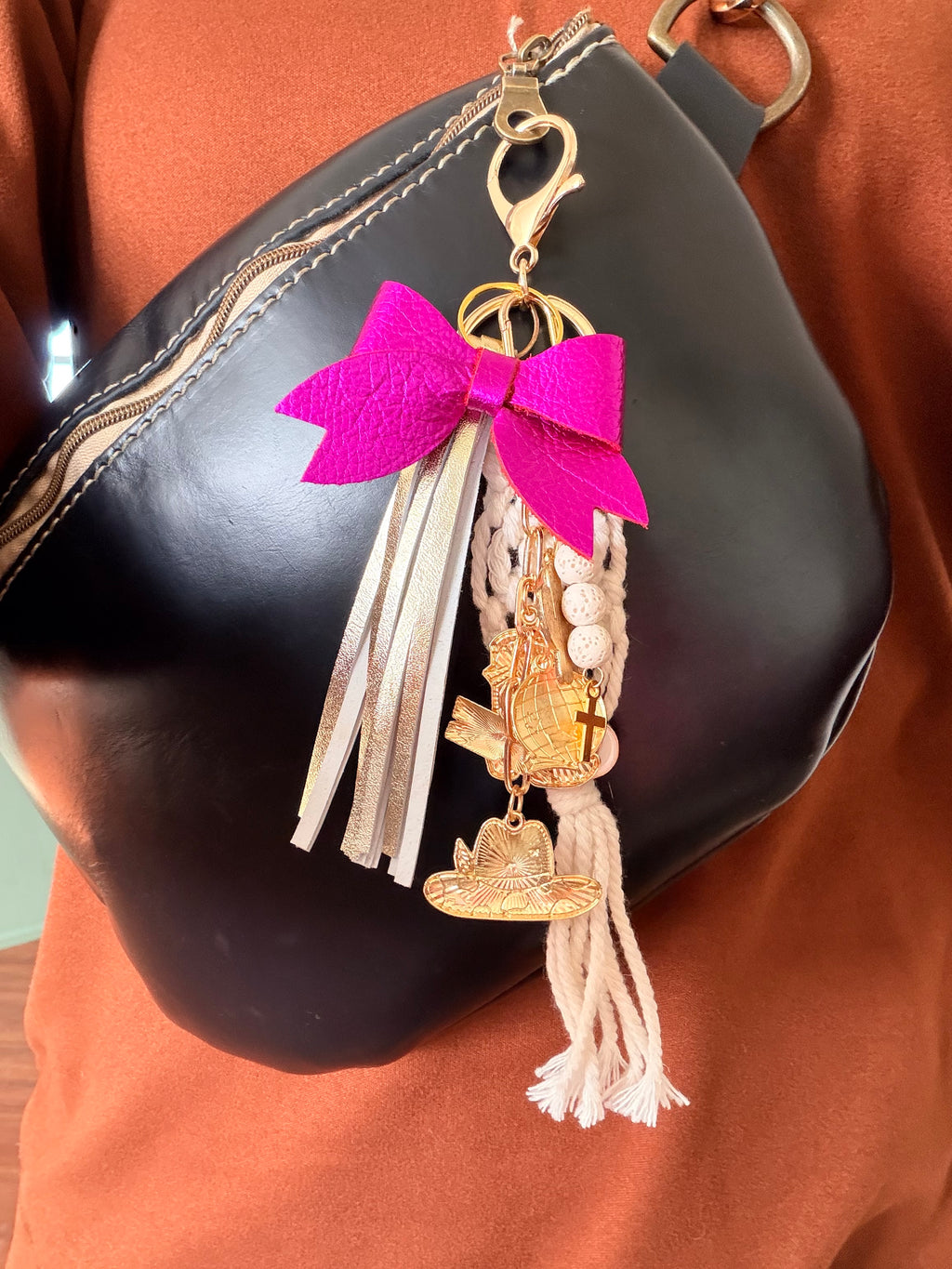 Cowgirl Bag Charm - Pink