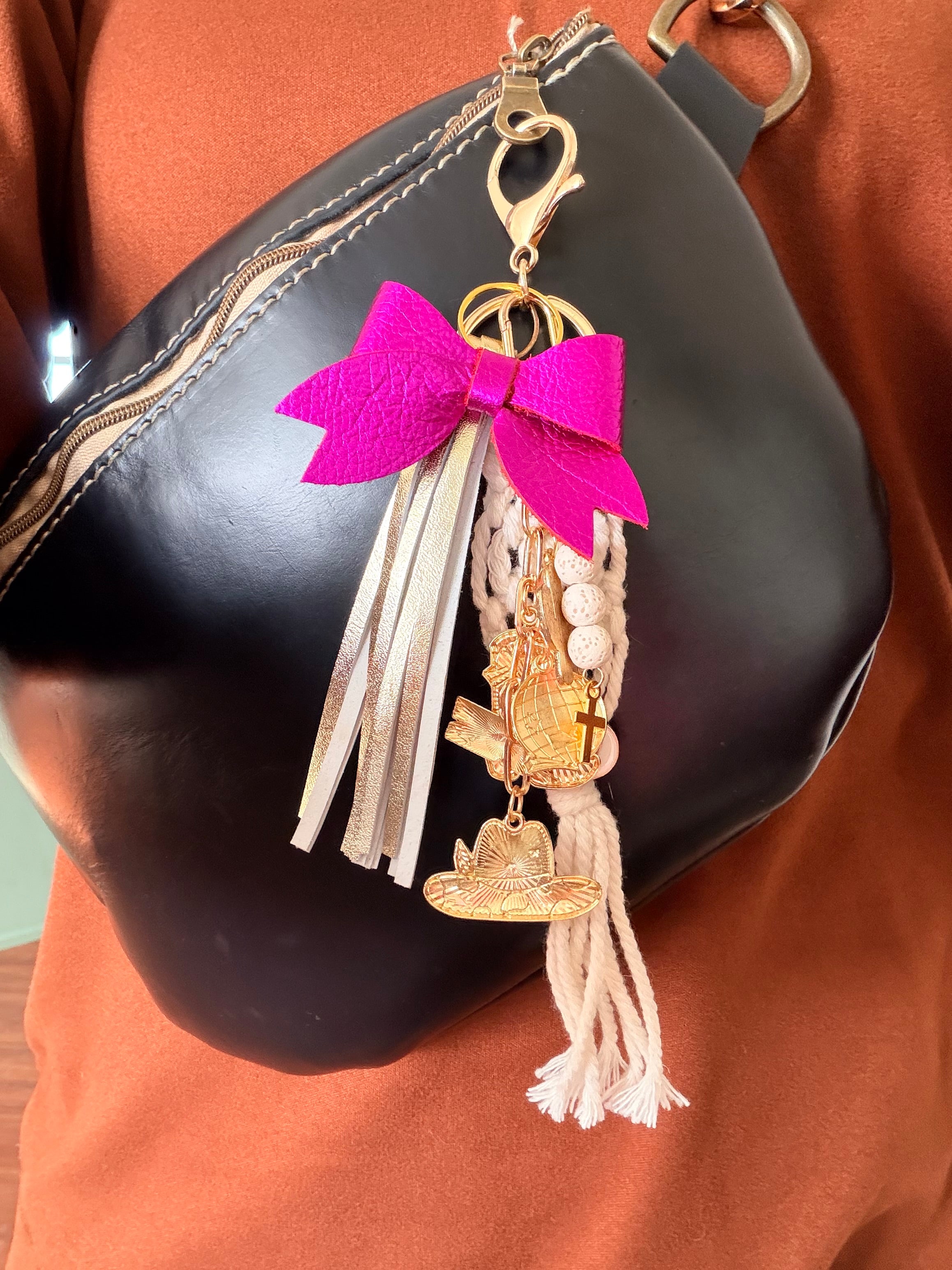 Cowgirl Bag Charm - Pink