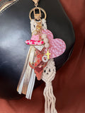 Cowgirl Bag Charm - Brown and Pink