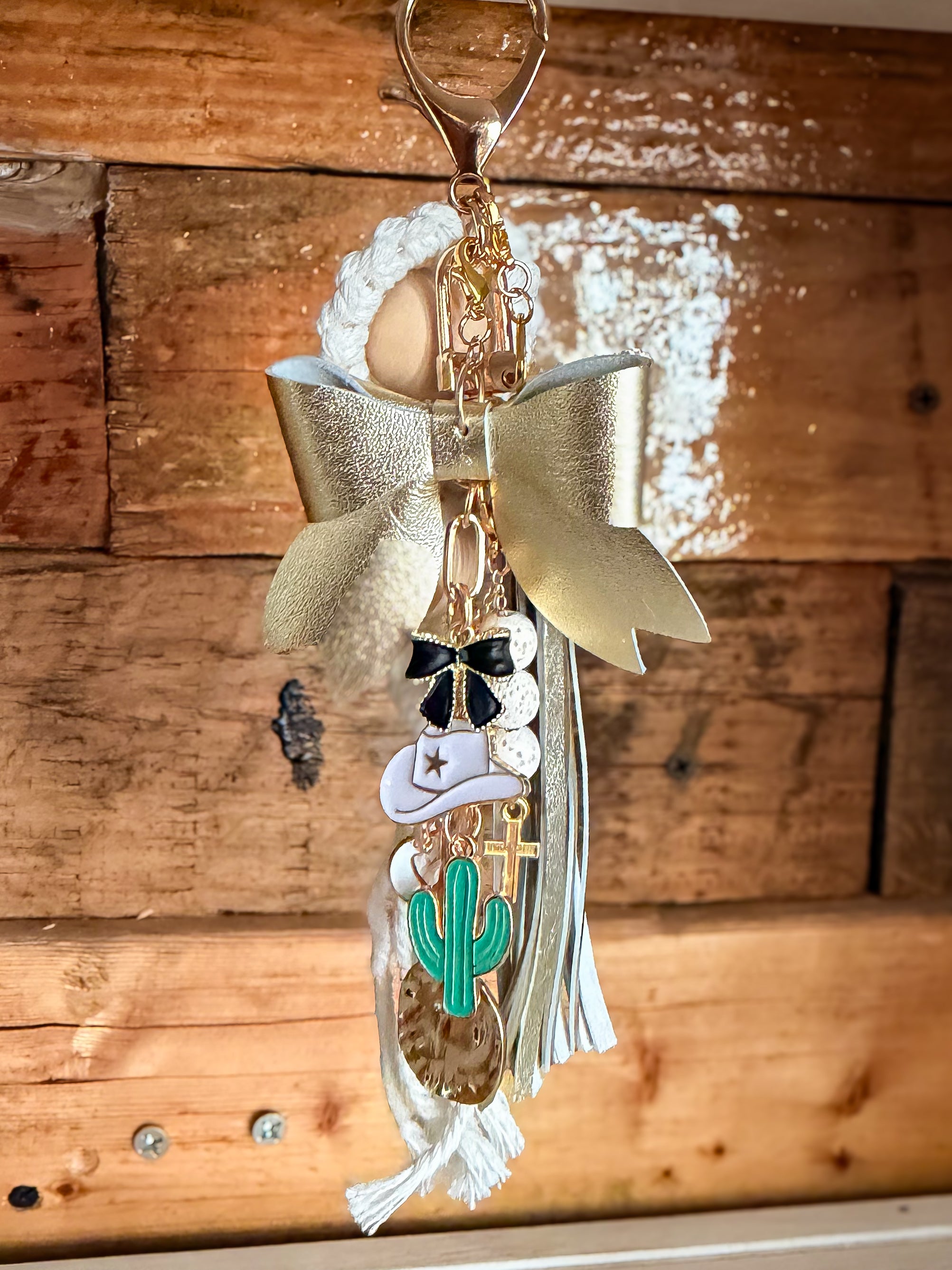 Cowgirl Bag Charm - Gold