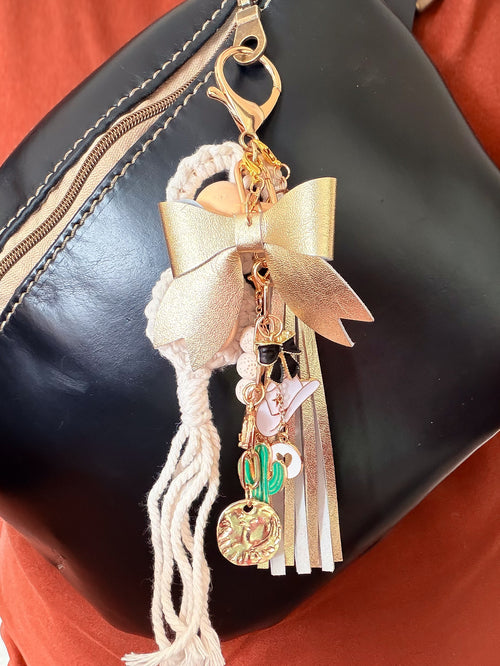 Cowgirl Bag Charm - Gold