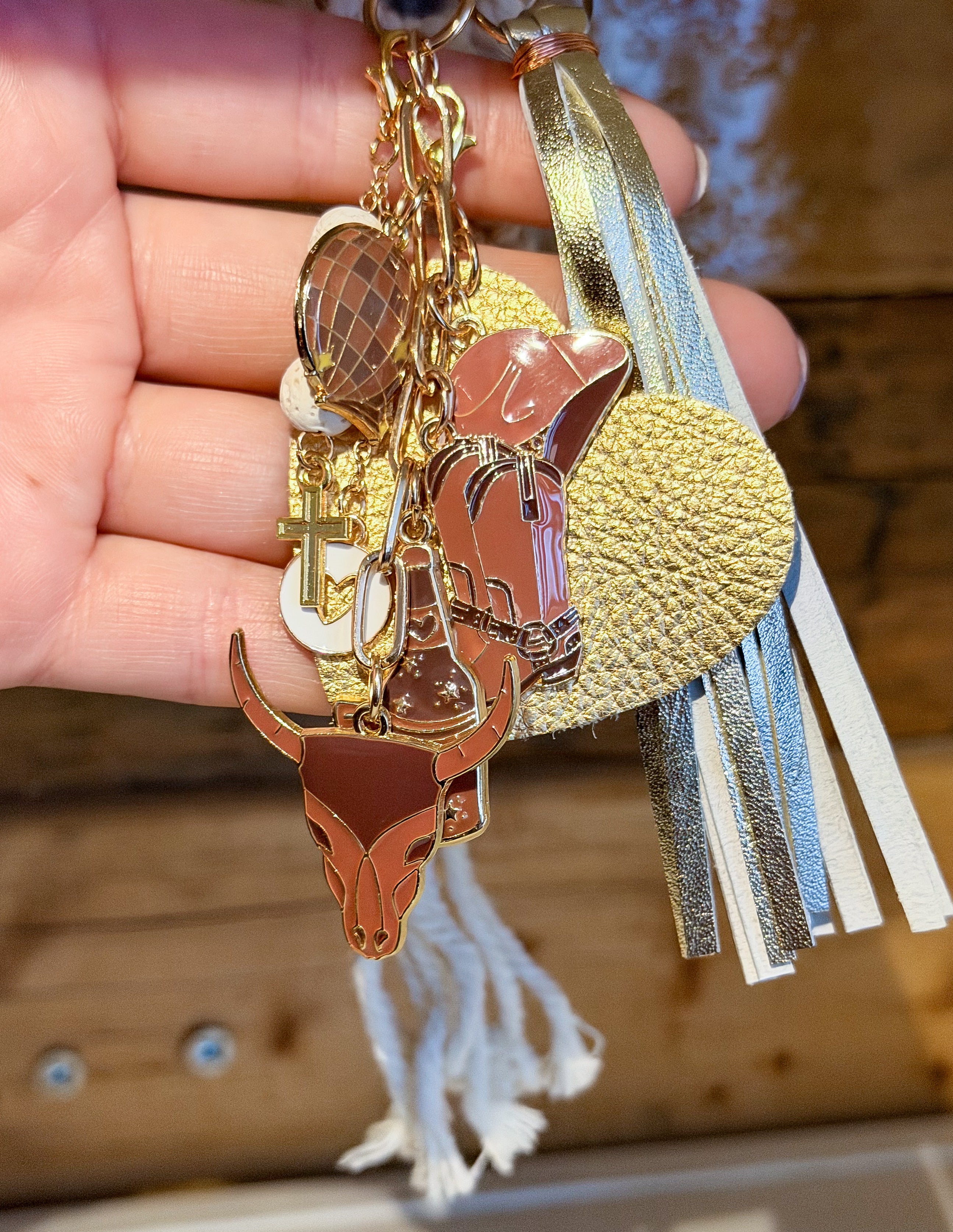 Cowgirl Bag Charm - Brown