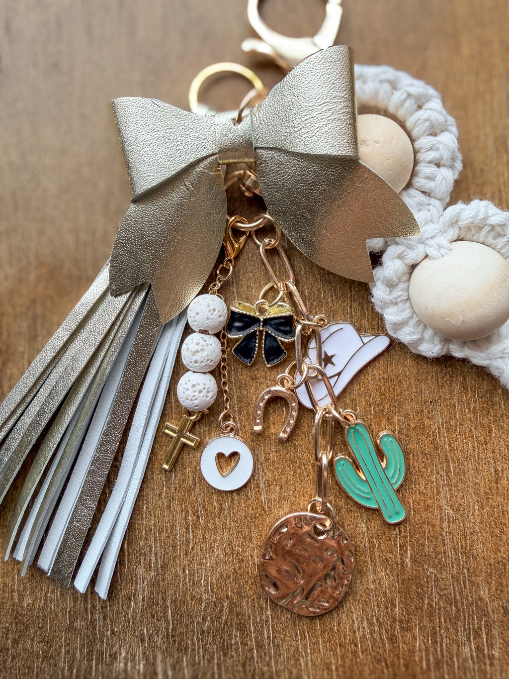 Cowgirl Bag Charm - Gold