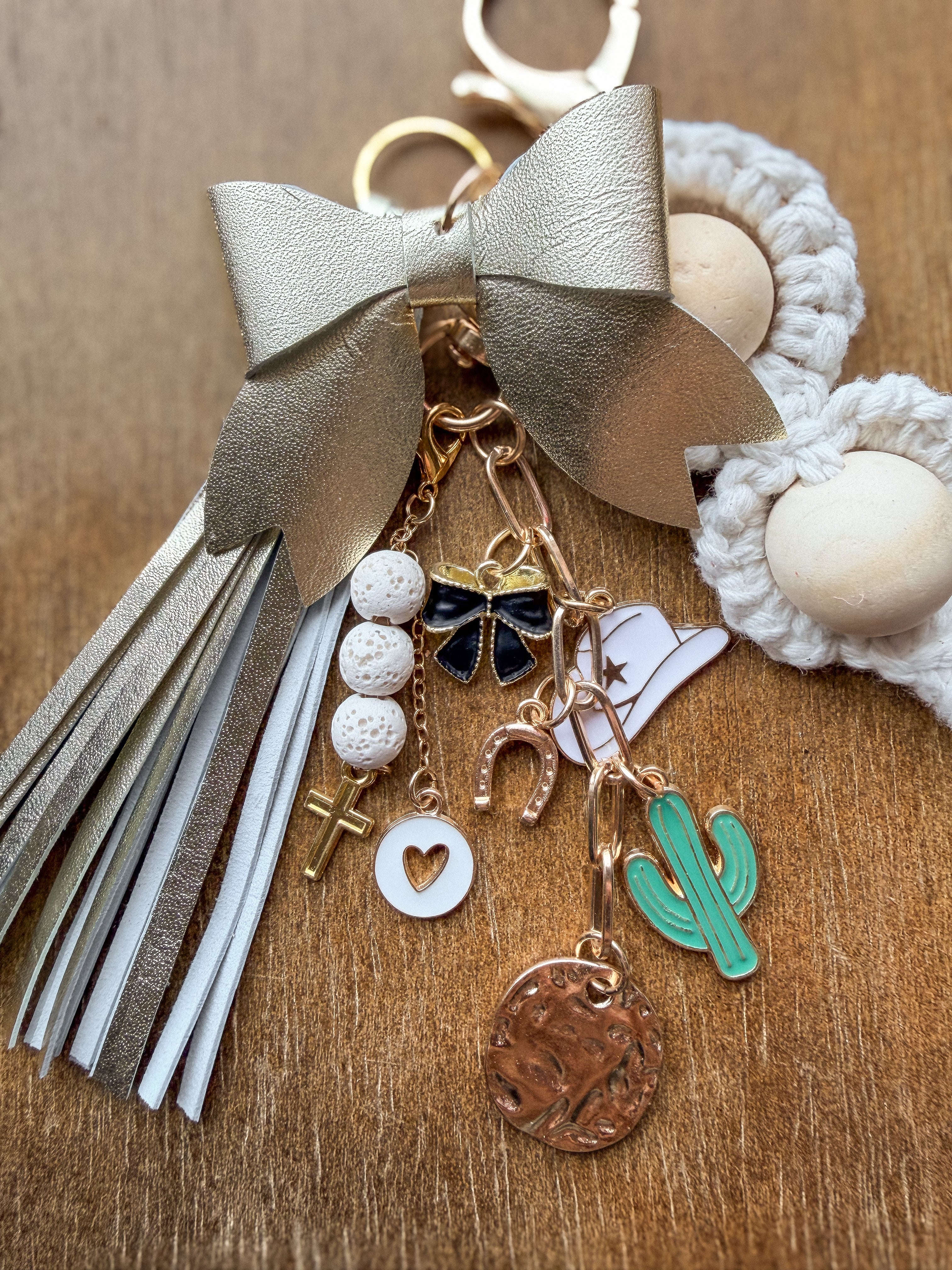 Cowgirl Bag Charm - Gold