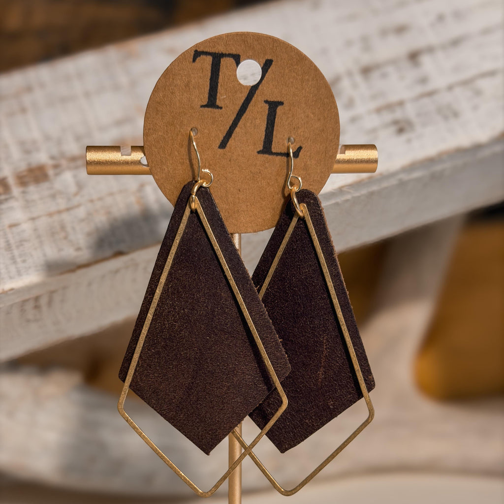 Kite shaped Earrings with Gold accent