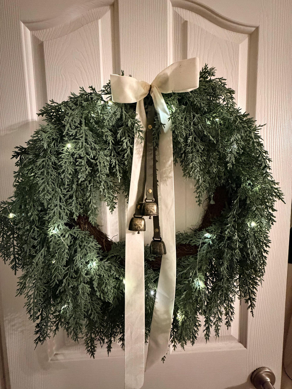 Leather Christmas Bell Wreath Hangers