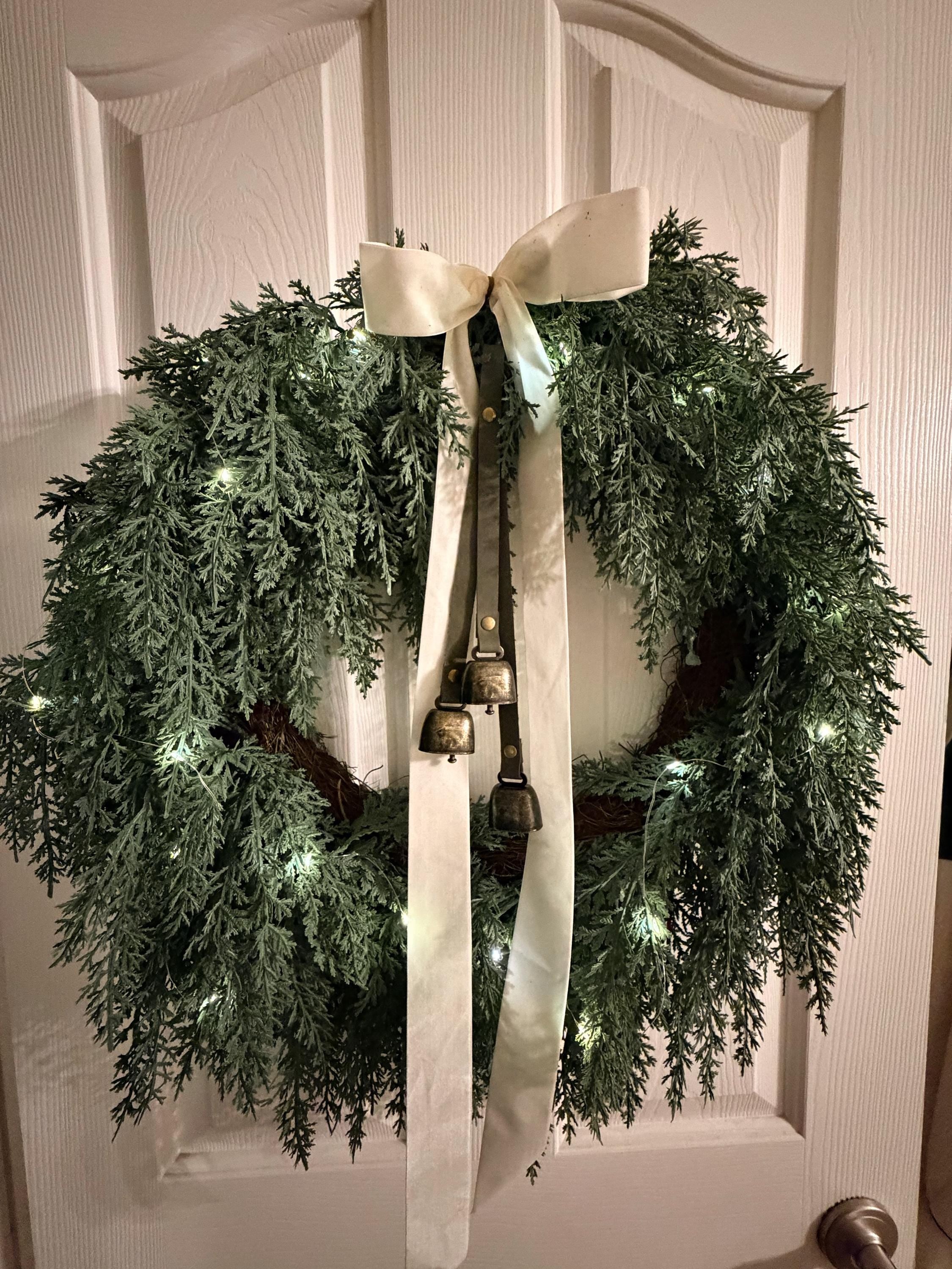 Leather Christmas Bell Wreath Hangers