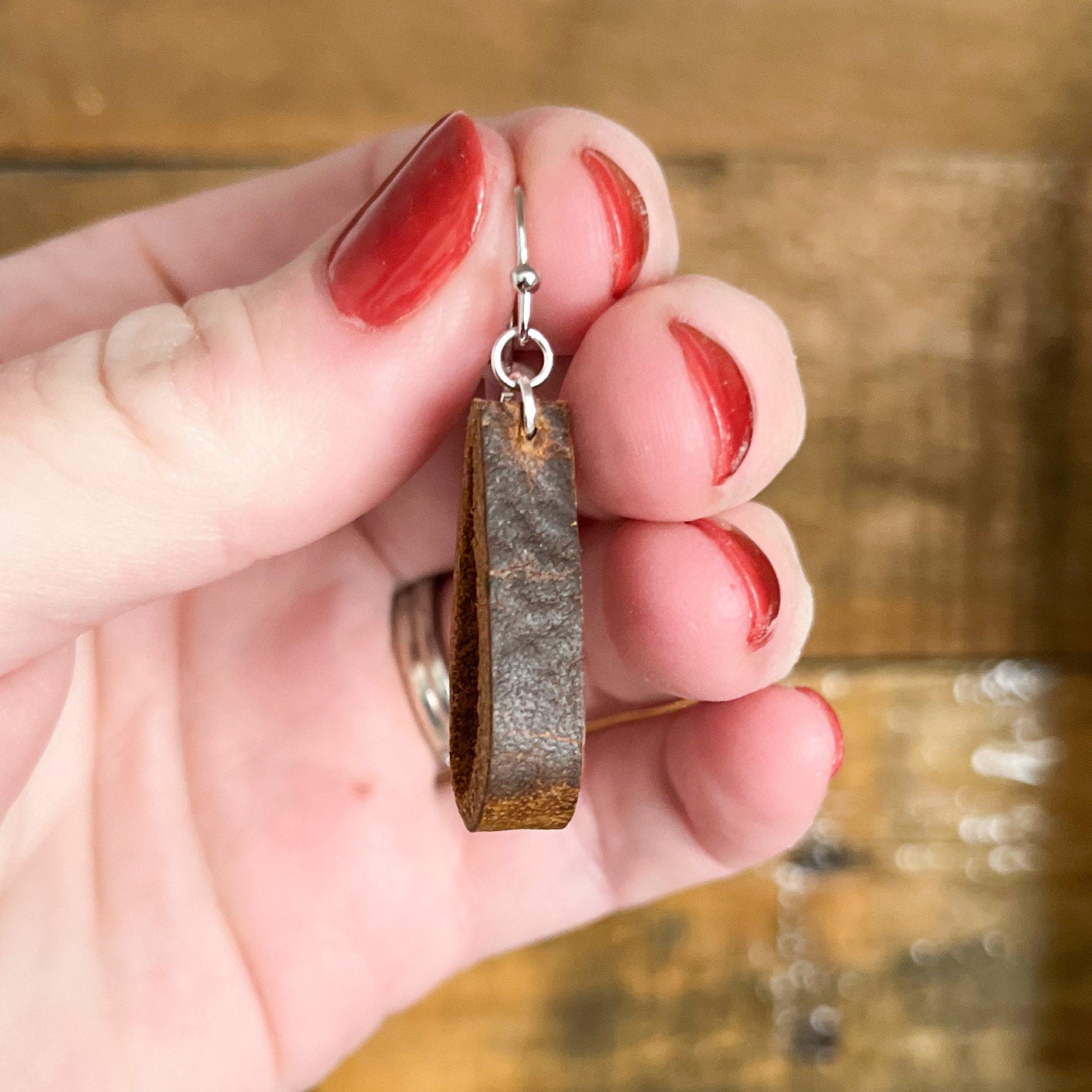 Simple Leather Loop Earrings