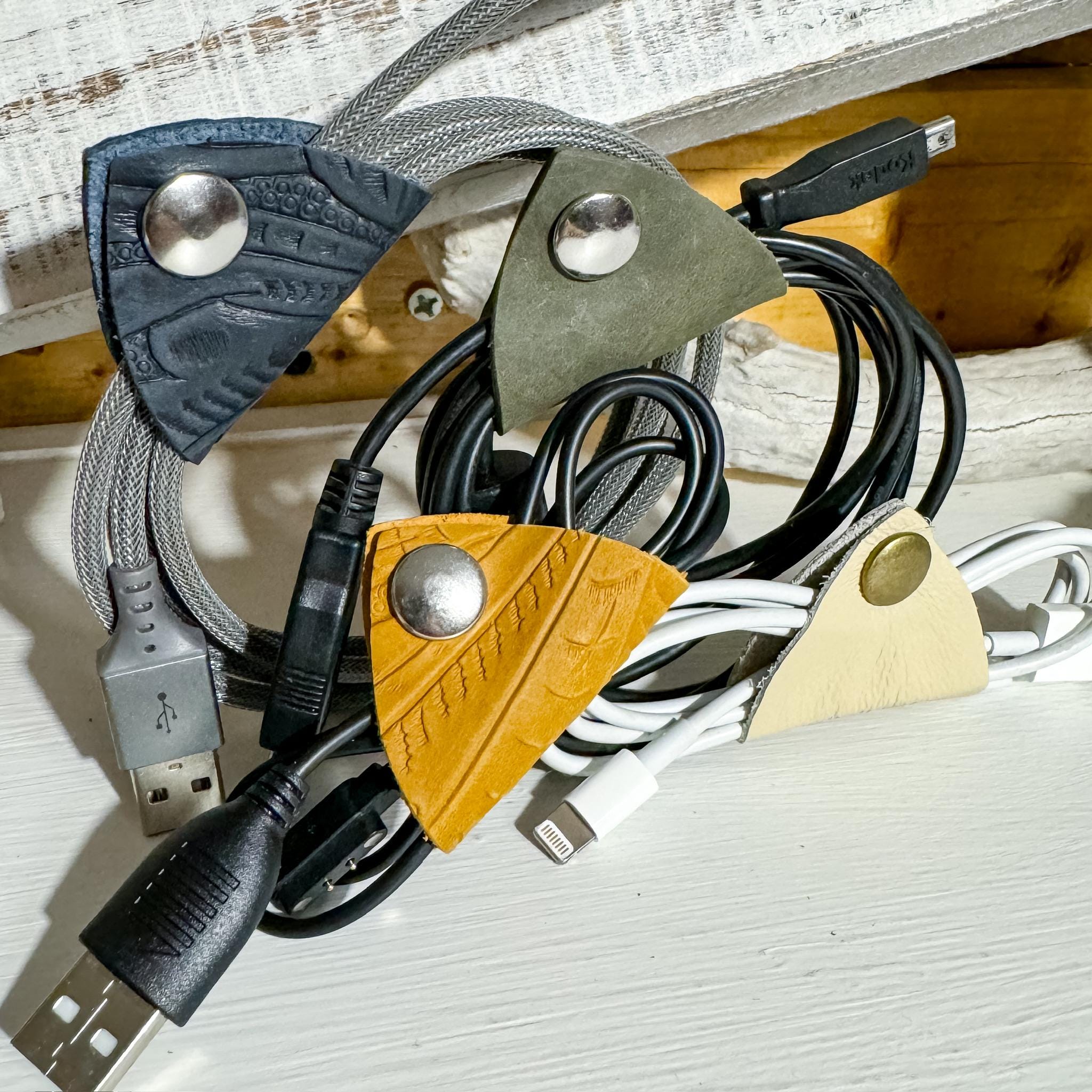 Leather Cord Organizer Ties