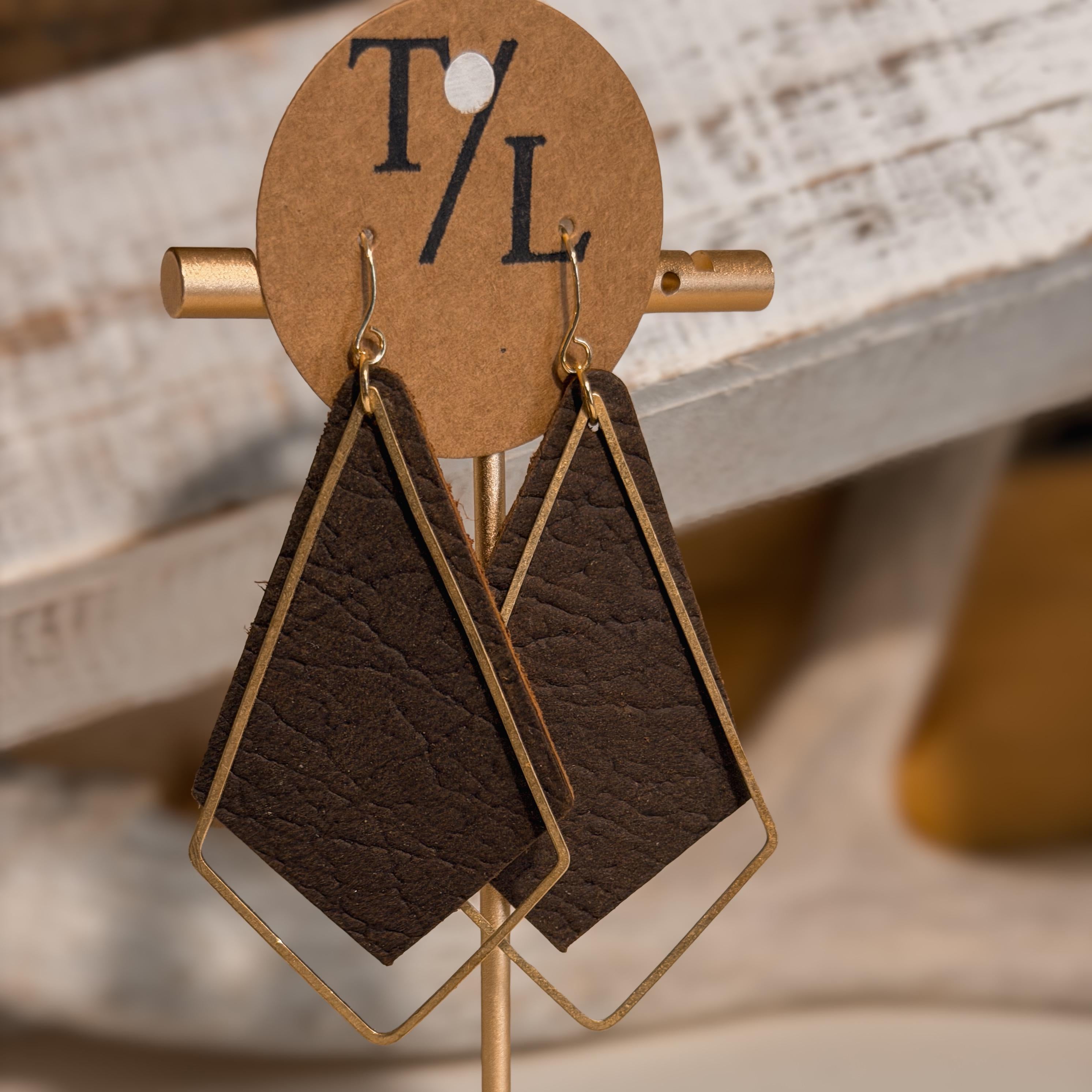 Kite shaped Earrings with Gold accent
